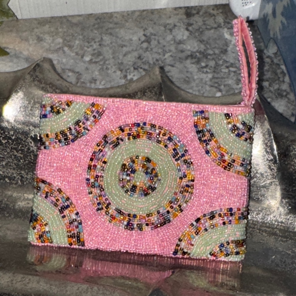 Beaded Pink Clutch